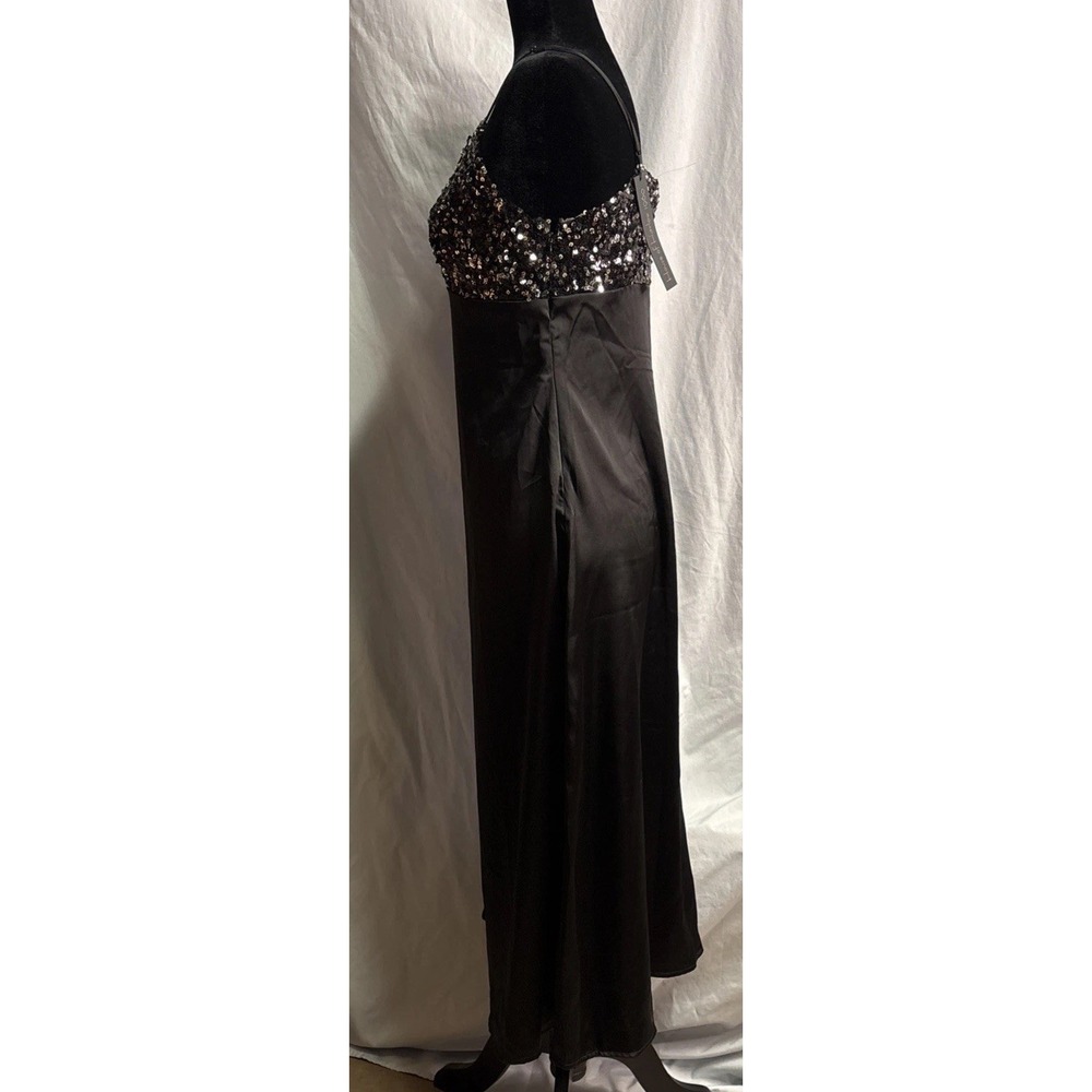 New House of Harlow 1960 Black‎ Satin With Sequins Spagetti Straps Dress Size M - Picture 10 of 16